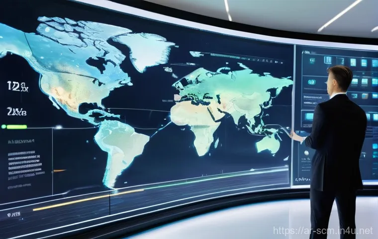 공급망관리 실무에서의 효과적인 도구 - **Prompt:** A futuristic, well-lit control center for a global supply chain. Diverse, professional i...