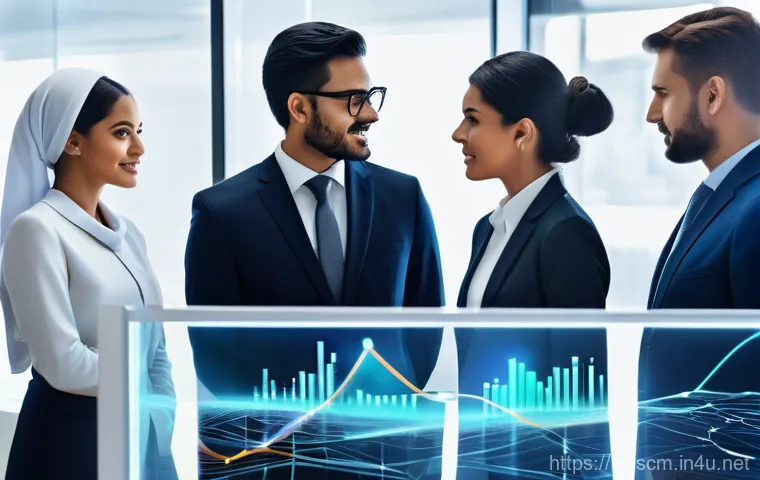 SCM 주요 툴 비교와 선택 가이드 - **Prompt:** A dynamic, visually striking image of a modern, diverse business team (men and women, so...