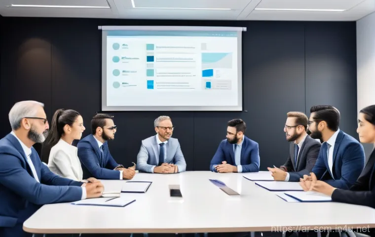 SCM 주요 툴 비교와 선택 가이드 - **Prompt:** A high-tech, impeccably clean, and brightly lit automated warehouse interior. In the for...