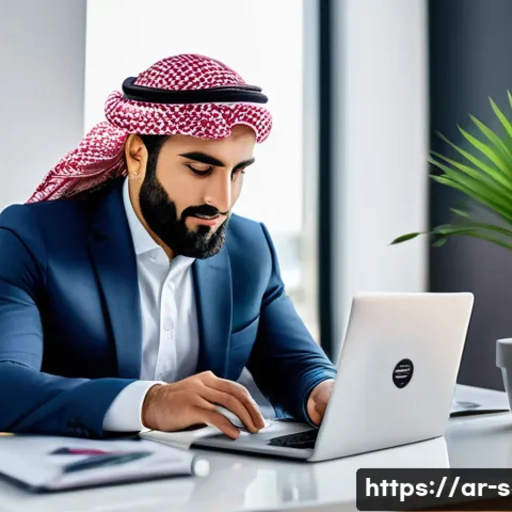 공급망관리 전문가의 일과 삶의 균형 - A professional Middle Eastern man in his early 30s wearing smart casual attire, sitting at a modern ...