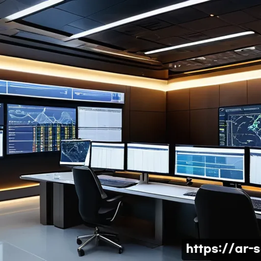 공급망관리 실습과 학습 자료 - A highly detailed, modern logistics control room in a Middle Eastern setting, featuring large digita...
