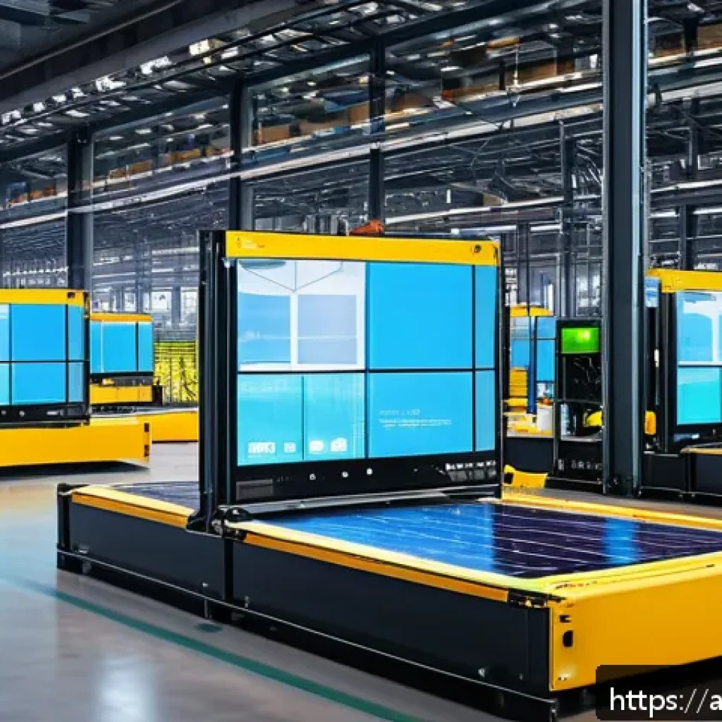 공급망관리에서의 최적 비용 분석 - A modern logistics warehouse interior in the Middle East, featuring advanced automation with robots ...