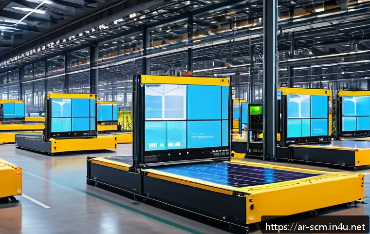 공급망관리에서의 최적 비용 분석 - A modern logistics warehouse interior in the Middle East, featuring advanced automation with robots ...